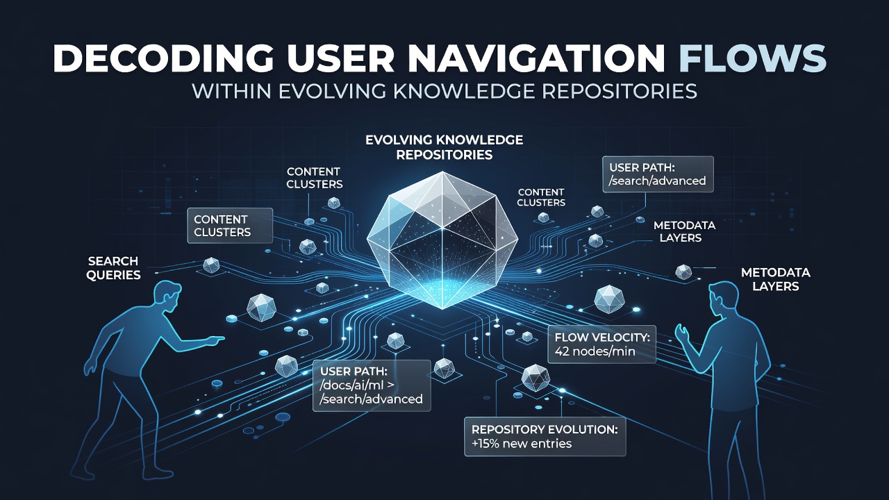Graph representation showing evolving connections between repository entries and shifting user trajectories